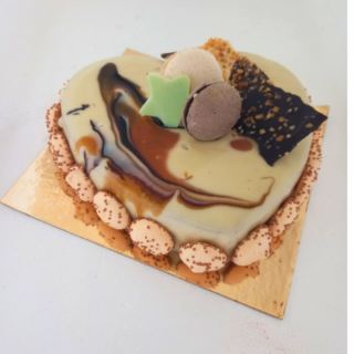 Mousse coeur caramel